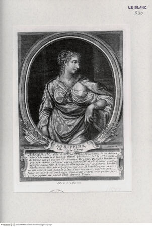 Vorderseite von Landesbildstelle Rheinland [http://creativecommons.org/publicdomain/mark/1.0/] Folge von 25 Blättern mit Bildnissen von Persönlichkeiten des antiken RomsAgrippina, Frau des Tiberius (III) - , bh323497. Foto.
