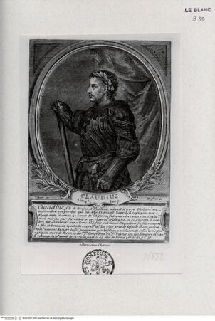 Vorderseite von Landesbildstelle Rheinland [http://creativecommons.org/publicdomain/mark/1.0/] Folge von 25 Blättern mit Bildnissen von Persönlichkeiten des antiken RomsClaudius (V.) - , bh323502. Foto.