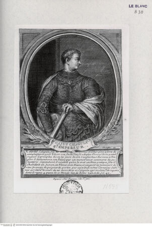 Vorderseite von Landesbildstelle Rheinland [http://creativecommons.org/publicdomain/mark/1.0/] Folge von 25 Blättern mit Bildnissen von Persönlichkeiten des antiken RomsCaligula (IV.) - , bh323505. Foto.