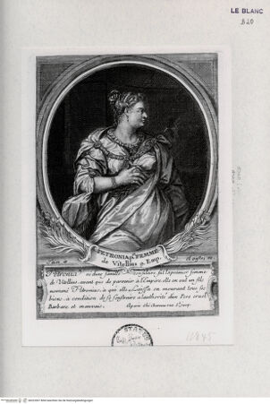 Vorderseite von Landesbildstelle Rheinland [http://creativecommons.org/publicdomain/mark/1.0/] Folge von 25 Blättern mit Bildnissen von Persönlichkeiten des antiken RomsPetronia, Gemahlin des Vitellius (IX.) - , bh323507. Foto.