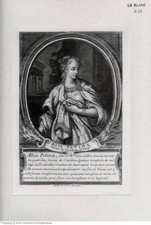 Vorderseite von Landesbildstelle Rheinland [http://creativecommons.org/publicdomain/mark/1.0/] Folge von 25 Blättern mit Bildnissen von Persönlichkeiten des antiken RomsAelia Petina, Gemahlin des Claudius (V.) - , bh323511. Foto.