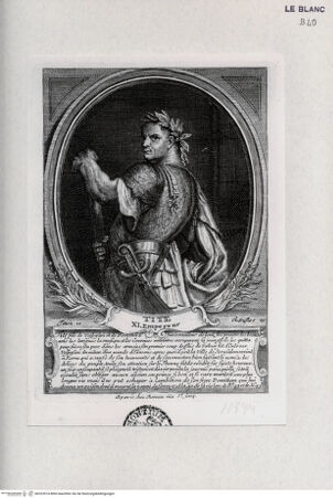 Vorderseite von Landesbildstelle Rheinland [http://creativecommons.org/publicdomain/mark/1.0/] Folge von 25 Blättern mit Bildnissen von Persönlichkeiten des antiken RomsTitus (XI.) - , bh323514. Foto.