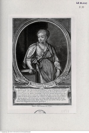 Vorderseite von Landesbildstelle Rheinland [http://creativecommons.org/publicdomain/mark/1.0/] Folge von 25 Blättern mit Bildnissen von Persönlichkeiten des antiken RomsCaesonia, Gemahlin des Caligula (IV.) - , bh323517. Foto.