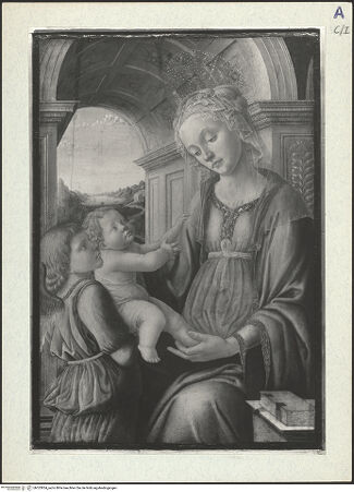 Vorderseite von National Gallery London [https://www.deutsche-digitale-bibliothek.de/content/lizenzen/rv-ez/] The Virgin and Child with an angel - , bh323834_recto. Foto.