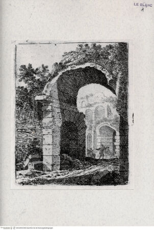 Vorderseite von Landesbildstelle Rheinland [http://creativecommons.org/publicdomain/mark/1.0/] Eingang zum Kolosseum (aus der Folge von 8 Batt "Alcune inventatione de ruini et architectura") - , bh324556. Foto.
