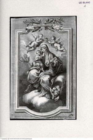 Vorderseite von Landesbildstelle Rheinland [http://creativecommons.org/publicdomain/mark/1.0/] Maria sitzt mit dem Kind auf Wolken - , bh324618. Foto.