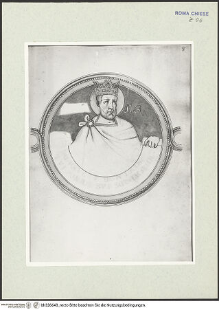 Vorderseite von Österreichische Nationalbibliothek Wien [https://rightsstatements.org/page/CNE/1.0/] Pitture copiate l'anno 1637 da Antonio Eclisse, custode delle Pitture delle Camere Papali di Rafaello d'Urbino, dalla Cappella antica, che stà avanti il Parlatorio delle Monache di Santi Quattro di Roma.Detail aus Prophetenfries: unbenannt (...as) - Gesamtansicht Buchseite, bh326648_recto. Foto.