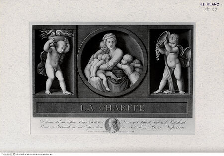 Vorderseite von Landesbildstelle Rheinland [http://creativecommons.org/publicdomain/mark/1.0/] Allegorien der drei theologischen Tugenden (Folge von 3 Blättern)Allegorie der Caritas - , bh326710. Foto.