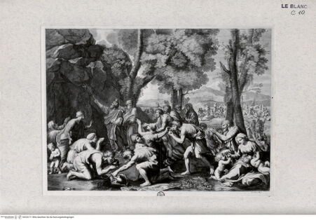 Vorderseite von Landesbildstelle Rheinland [http://creativecommons.org/publicdomain/mark/1.0/] Moses schlägt Wasser aus dem Felsen - , bh326711. Foto.