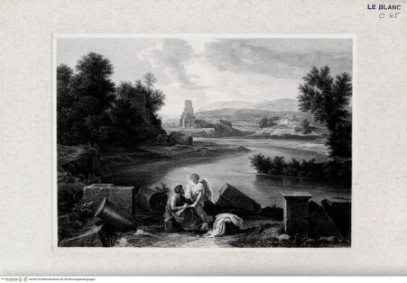Vorderseite von Landesbildstelle Rheinland [http://creativecommons.org/publicdomain/mark/1.0/] Landschaft mit Matthäus und dem Engel - , bh326720. Foto.