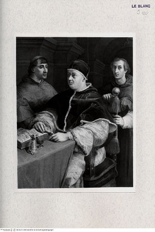 Vorderseite von Landesbildstelle Rheinland [http://creativecommons.org/publicdomain/mark/1.0/] Leo X. mit den Kardinälen de'Medici und Rossi - , bh326751. Foto.