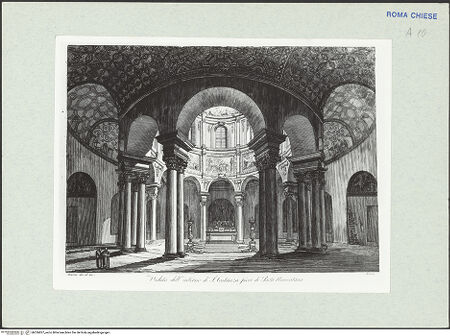 Vorderseite von Gabinetto Comunale delle Stampe [https://www.deutsche-digitale-bibliothek.de/content/lizenzen/rv-ez/] I monumenti più interessanti di Roma dal X al XVIII sec.Tafel 44: Inneres von Santa Costanza - , bh326827_recto. Foto.