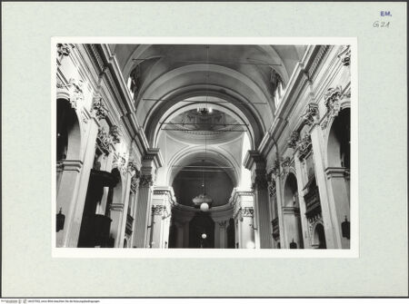 Vorderseite von Bösel, Richard [https://www.deutsche-digitale-bibliothek.de/content/lizenzen/rv-fz/] San Giorgio - Langhaus, Gebälk und Gewölbe, bh327052_recto. Foto.