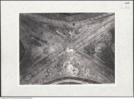 Vorderseite von National Gallery of Art, Washington [https://www.deutsche-digitale-bibliothek.de/content/lizenzen/rv-ez/] Szenen aus dem Leben Christi, Mariens und des heiligen SebastianVier Evangelisten und Agnus Dei - Gesamtansicht, bh327764_recto. Foto: Hutzel, Max.