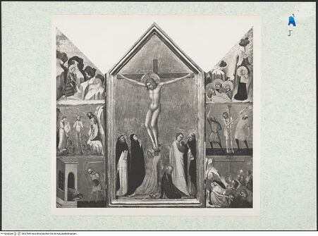 Vorderseite von Brooks Memorial Art Gallery [https://www.deutsche-digitale-bibliothek.de/content/lizenzen/rv-ez/] Kreuzigung Szenen der Passion und aus dem Leben Johannes des Täufers - , bh327889_recto. Foto.