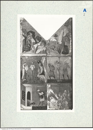 Vorderseite von Brooks Memorial Art Gallery [https://www.deutsche-digitale-bibliothek.de/content/lizenzen/rv-ez/] Kreuzigung Szenen der Passion und aus dem Leben Johannes des Täufers - , bh327890_recto. Foto.