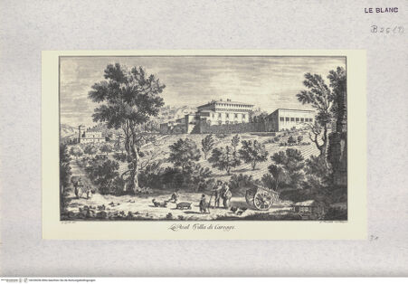 Vorderseite von  [http://creativecommons.org/publicdomain/mark/1.0/] G. Zocchi, Vedute delle Ville ..., Firenze 1757Villa Medicea, Careggi - , bh328206. Foto.