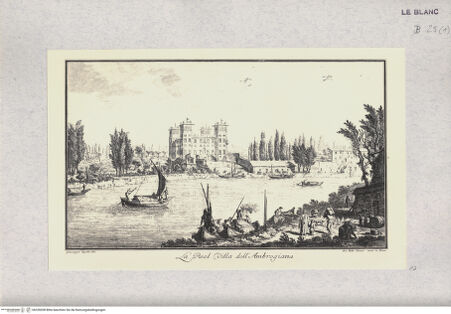 Vorderseite von  [http://creativecommons.org/publicdomain/mark/1.0/] G. Zocchi, Vedute delle Ville ..., Firenze 1757Villa Medicea, Poggio a Caiano - , bh328208. Foto.