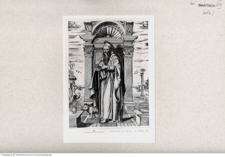 Vorderseite von  [http://creativecommons.org/publicdomain/mark/1.0/] Heiliger Antonius vor einer Nische - , bh328502. Foto.