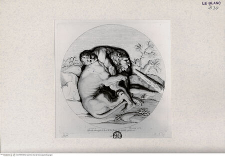 Vorderseite von Landesbildstelle Rheinland [http://creativecommons.org/publicdomain/mark/1.0/] 'Herculis Labores'Hercules erwürgt dem Nemäischen Löwen - , bh329998. Foto.