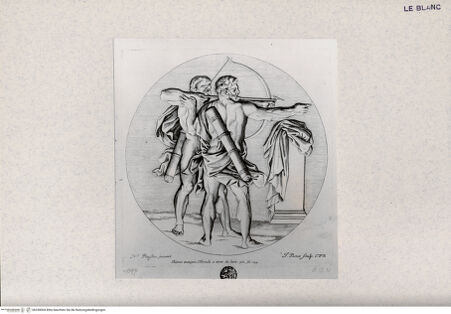 Vorderseite von Landesbildstelle Rheinland [http://creativecommons.org/publicdomain/mark/1.0/] 'Herculis Labores'Chiron unterweist Hercules im Bogenschießen - , bh330004. Foto.