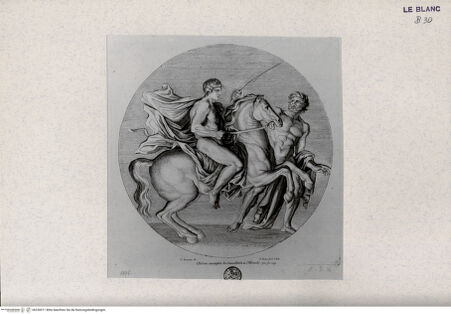 Vorderseite von Landesbildstelle Rheinland [http://creativecommons.org/publicdomain/mark/1.0/] 'Herculis Labores'Chiron unterrichtet Hercules im Reiten - , bh330011. Foto.