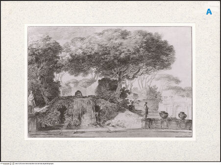 Vorderseite von National Gallery of Art, Washington [https://www.deutsche-digitale-bibliothek.de/content/lizenzen/rv-ez/] Der Garten einer italienischen Villa - , bh331209_recto. Foto.