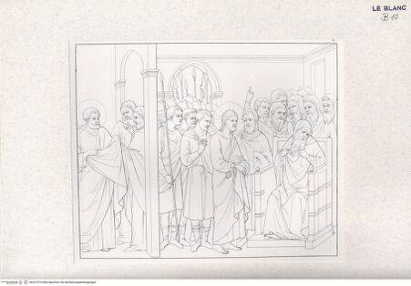 Vorderseite von Landesbildstelle Rheinland [http://creativecommons.org/publicdomain/mark/1.0/] Folge von 27 Blatt 'La Passione di Gesu Cristo nella Cattedrale di Siena'Blatt X - , bh331579. Foto.