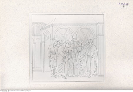 Vorderseite von Landesbildstelle Rheinland [http://creativecommons.org/publicdomain/mark/1.0/] Folge von 27 Blatt 'La Passione di Gesu Cristo nella Cattedrale di Siena'Blatt V - , bh331586. Foto.