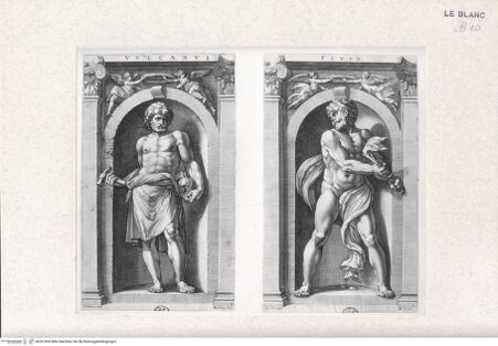 Vorderseite von Landesbildstelle Rheinland [http://creativecommons.org/publicdomain/mark/1.0/] Vulkan und Pluto (Blatt 4 und 3 aus einer Serie von 8 Blatt über die griechischen Gottheiten) - , bh331600. Foto.