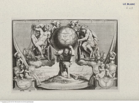 Vorderseite von Landesbildstelle Rheinland [http://creativecommons.org/publicdomain/mark/1.0/] Thesenblatt mit Herkules, Wappen des Kardinals Aragon - , bh331601. Foto.