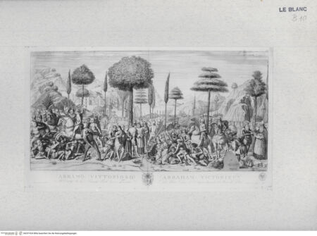 Vorderseite von Landesbildstelle Rheinland [http://creativecommons.org/publicdomain/mark/1.0/] Abrahams Sieg über seine Feinde (Bl. XXIV aus 'Pitture a fresco del Campo Santo di Pisa ..') - , bh331924. Foto.