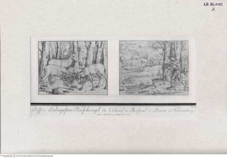 Vorderseite von Landesbildstelle Rheinland [http://creativecommons.org/publicdomain/mark/1.0/] Zwei Landschaften mit Jagdszenen (Cabinetto Praun) - , bh331933. Foto.