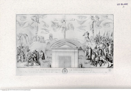 Vorderseite von Landesbildstelle Rheinland [http://creativecommons.org/publicdomain/mark/1.0/] Die Kreuzigung (Bl. XV aus 'Pitture a fresco del Campo Santo di Pisa ..') - , bh331975. Foto.