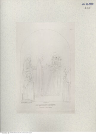 Vorderseite von Landesbildstelle Rheinland [http://creativecommons.org/publicdomain/mark/1.0/] Ernst Förster, 'Leben und Werke des Fra Giovanni Angelico de Fiesole'. Eine Monographie mit 22 Abb., Regensburg 1859Die Darstellung im Tempel (Taf. Vb rechte Abbildung) - , bh331991. Foto.