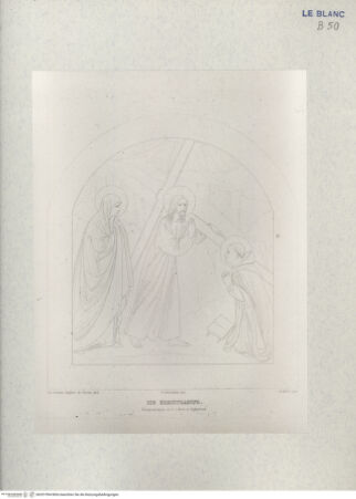 Vorderseite von Landesbildstelle Rheinland [http://creativecommons.org/publicdomain/mark/1.0/] Ernst Förster, 'Leben und Werke des Fra Giovanni Angelico de Fiesole'. Eine Monographie mit 22 Abb., Regensburg 1859Die Kreuztragung (Taf. VI) - , bh331994. Foto.