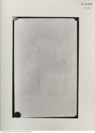 Vorderseite von Landesbildstelle Rheinland [http://creativecommons.org/publicdomain/mark/1.0/] Ernst Förster, 'Leben und Werke des Fra Giovanni Angelico de Fiesole'. Eine Monographie mit 22 Abb., Regensburg 1859Die Heiligen Petrus und Paulus (Taf. XIII?) - , bh331995. Foto.