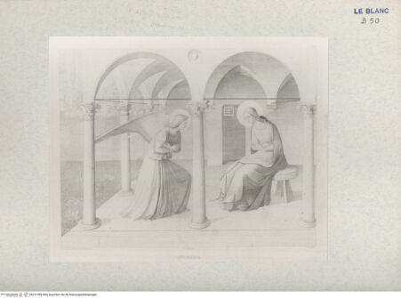 Vorderseite von Landesbildstelle Rheinland [http://creativecommons.org/publicdomain/mark/1.0/] Ernst Förster, 'Leben und Werke des Fra Giovanni Angelico de Fiesole'. Eine Monographie mit 22 Abb., Regensburg 1859Ave Maria (Taf. II) - , bh331999. Foto.