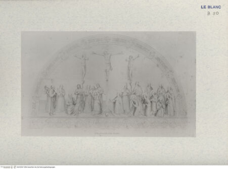 Vorderseite von Landesbildstelle Rheinland [http://creativecommons.org/publicdomain/mark/1.0/] Ernst Förster, 'Leben und Werke des Fra Giovanni Angelico de Fiesole'. Eine Monographie mit 22 Abb., Regensburg 1859Die Andacht zum Kreuz (Taf. XII) - , bh332007. Foto.