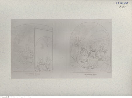 Vorderseite von Landesbildstelle Rheinland [http://creativecommons.org/publicdomain/mark/1.0/] Ernst Förster, 'Leben und Werke des Fra Giovanni Angelico de Fiesole'. Eine Monographie mit 22 Abb., Regensburg 1859Das Gebet am Ölberg / Die Grablegung Christi (Taf. VIII + IX) - , bh332008. Foto.