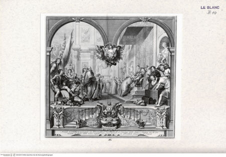 Vorderseite von Landesbildstelle Rheinland [http://creativecommons.org/publicdomain/mark/1.0/] Franz I. übernimmt die Regierung (Villa della Petraia)- Blatt 9 aus der Folge von 26 Blatt 'Pitture del Salone Imperiale.. Firenze..' - , bh332019. Foto.