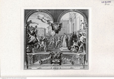 Vorderseite von Landesbildstelle Rheinland [http://creativecommons.org/publicdomain/mark/1.0/] Cosimo II. empfängt seine Generale nach der Einnahme von Bona (Villa della Petraia)- Blatt 10 aus der Folge von 26 Blatt 'Pitture del Salone Imperiale .. Firenze..' - , bh332021. Foto.