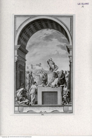 Vorderseite von Landesbildstelle Rheinland [http://creativecommons.org/publicdomain/mark/1.0/] Lorenzo dé Medicis Accademia Platonica (Villa di Poggio Imperiale) - Bl. IX aus d. Folge v. 26 Bl. "Pitture del Salone Imperiale .. Firenze.." - , bh332030. Foto.