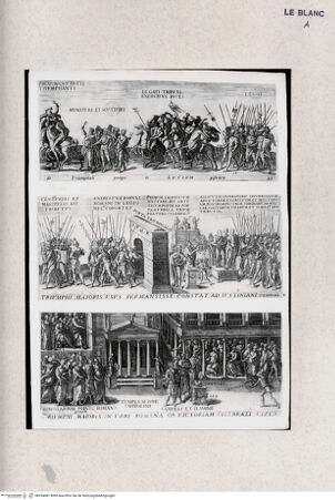 Vorderseite von Landesbildstelle Rheinland [http://creativecommons.org/publicdomain/mark/1.0/] Opfer vor dem Tempel des Capitolinischen Jupiter (Blatt 10+11+1 aus der Folge: 'Fasti et Triumphi Romanorum, 1557 u. ö.) - , bh334081. Foto.