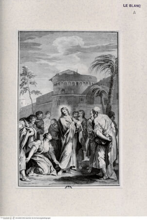 Vorderseite von Landesbildstelle Rheinland [http://creativecommons.org/publicdomain/mark/1.0/] Christus heilt die Blutflüssige (aus der Serie 'S. Riccii opus absolutissimum') - , bh334083. Foto.