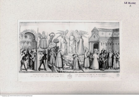 Vorderseite von Landesbildstelle Rheinland [http://creativecommons.org/publicdomain/mark/1.0/] Die Versuchung des heiligen Rainer nach seiner Rückkehr aus den heiligen Land und seine ersten Wunder (Bl. VIII aus 'Pitture a fresco del Campo Santo di Pisa ..') - , bh334120. Foto.