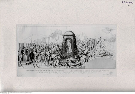 Vorderseite von Landesbildstelle Rheinland [http://creativecommons.org/publicdomain/mark/1.0/] Die Marter des Heiligen Ephesus und Potitus (Blatt V aus 'Pitture a fresco del Campo Santo di Pisa ..') - , bh334123. Foto.