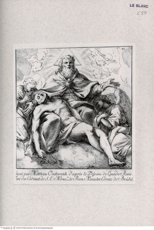 Vorderseite von Landesbildstelle Rheinland [http://creativecommons.org/publicdomain/mark/1.0/] Gottvater hält den Leichnam Jesu auf Wolken - , bh334129. Foto.