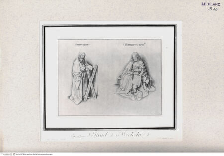 Vorderseite von Landesbildstelle Rheinland [http://creativecommons.org/publicdomain/mark/1.0/] Die Heiligen Andreas und Matthäus (aus der Serie von 6 Blatt über die Apostel) - Cab. Praun - , bh334167. Foto.