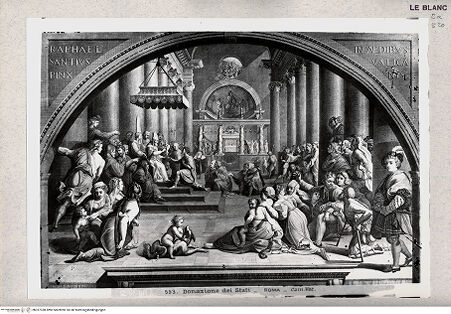 Vorderseite von Musei Vaticani [http://creativecommons.org/publicdomain/mark/1.0/] Die Schenkung Roms - , bh337338. Foto.